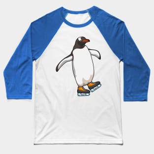 Penguin at Ice skating with Ice skates Baseball T-Shirt